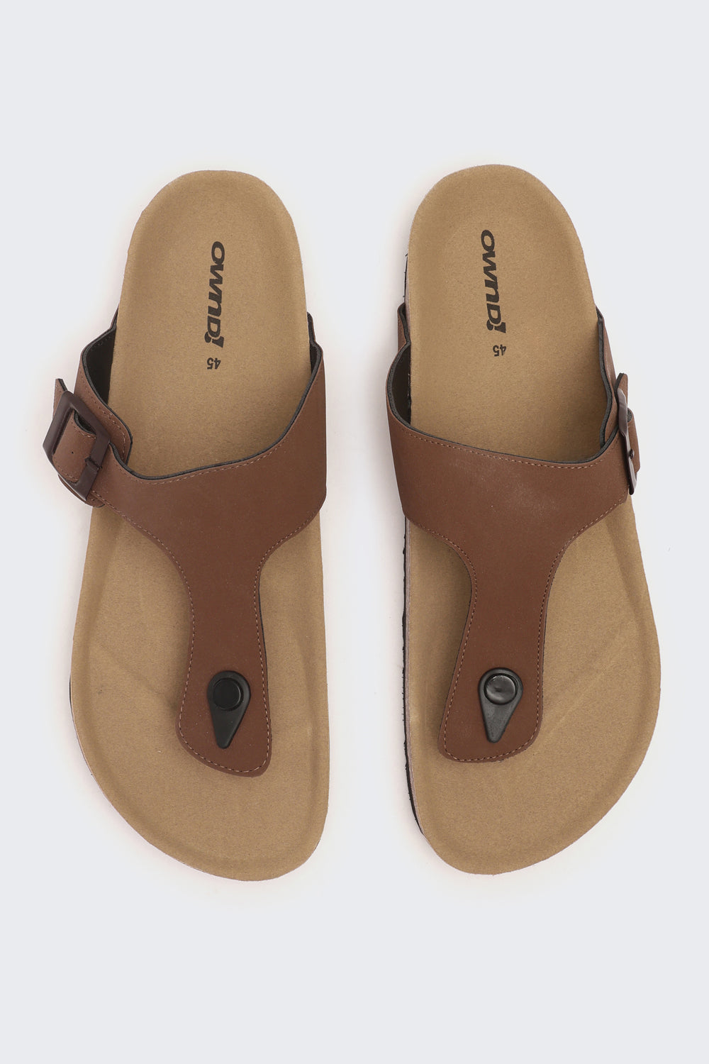 Brown Solid Sandals for Men - Image 4