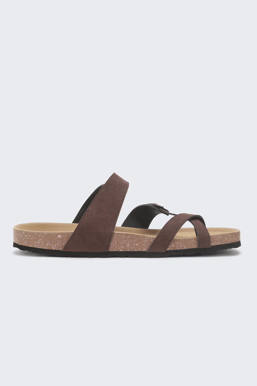 Brown Solid Sandals For Men - Image 2