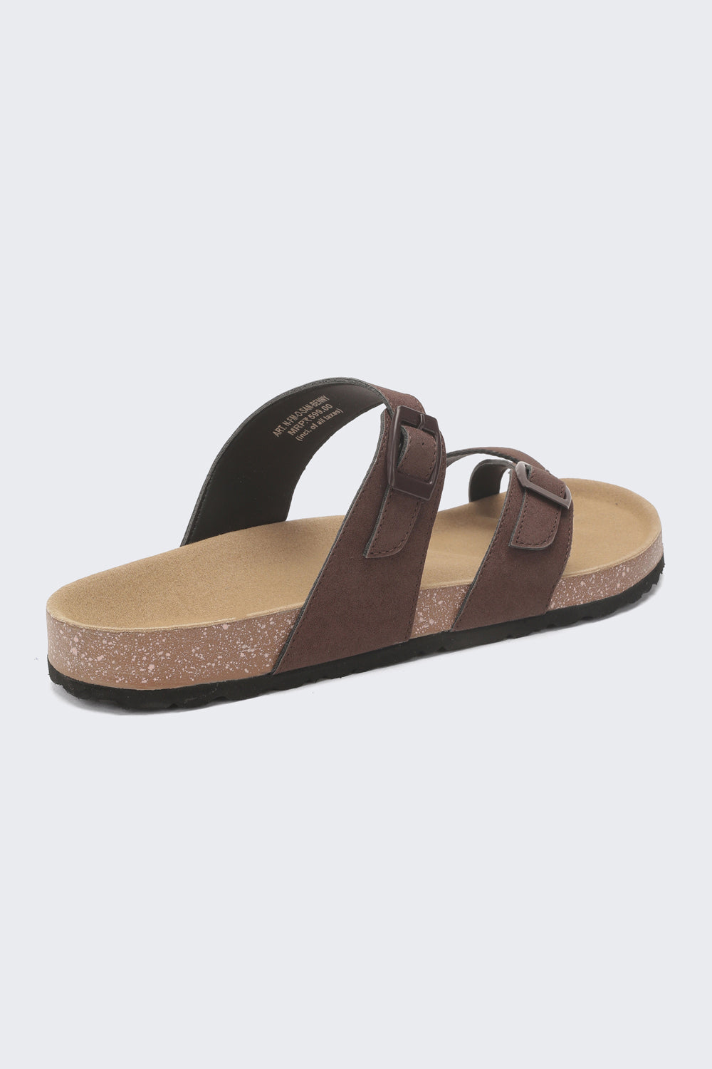 Brown Solid Sandals For Men - Image 3