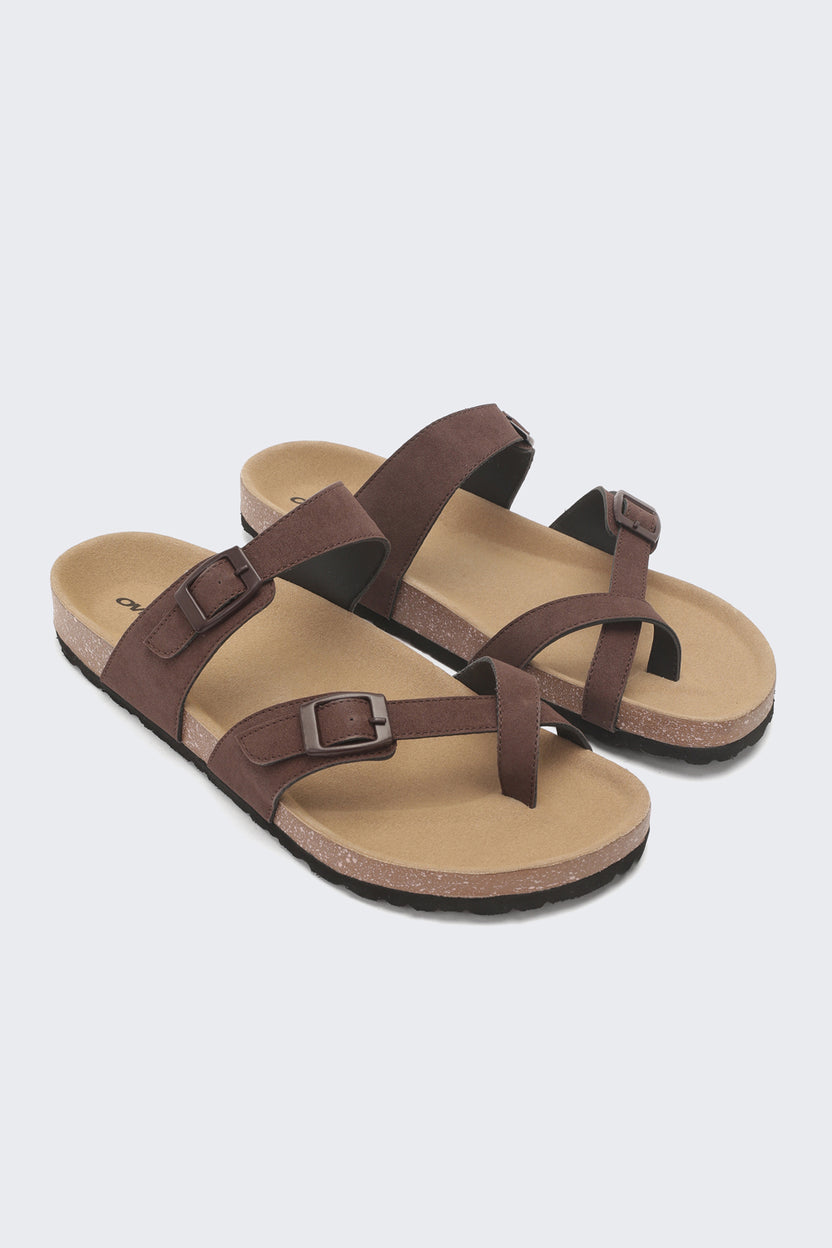 Brown Solid Sandals For Men - Image 6