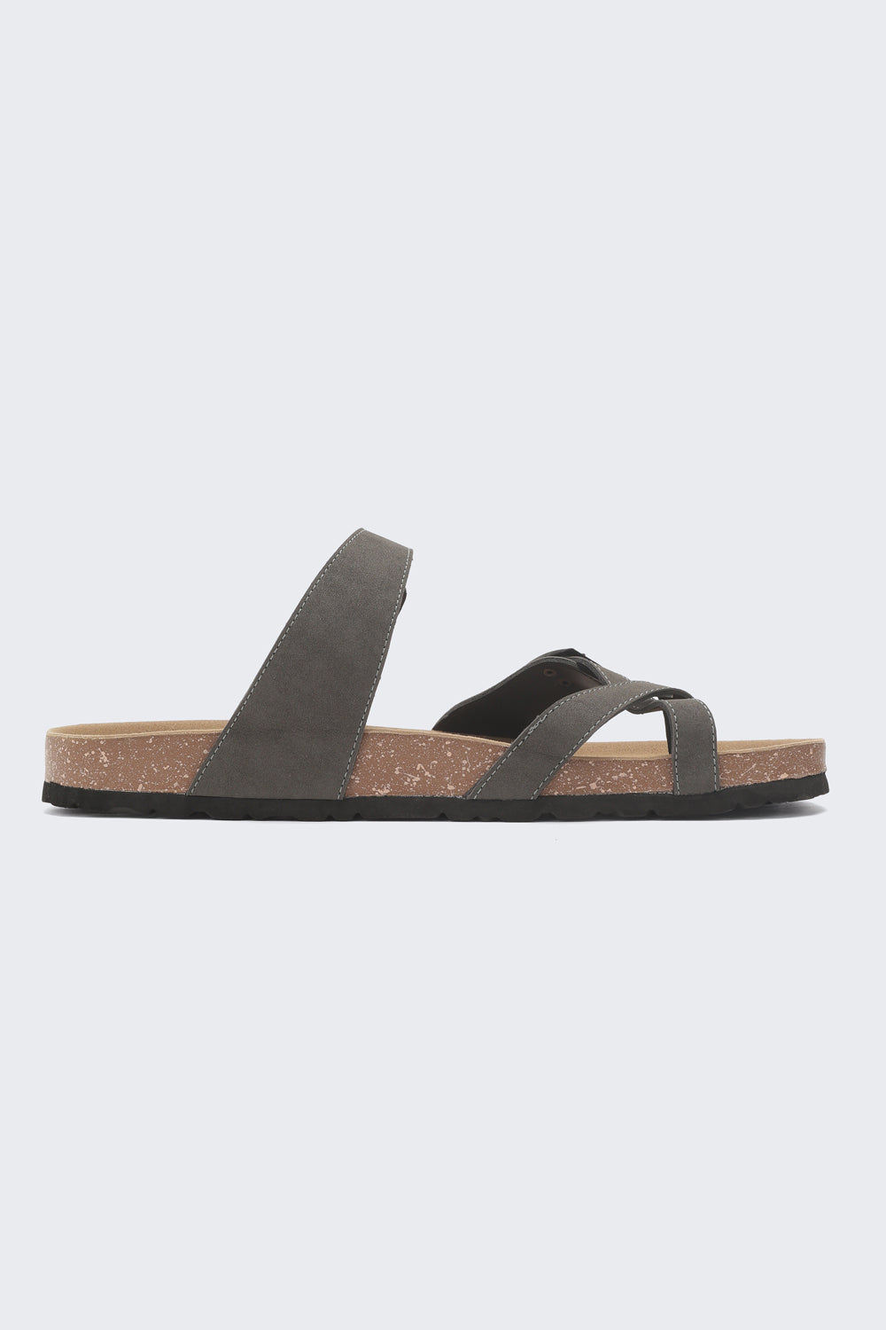 Grey Solid Sandals for Men - Image 2