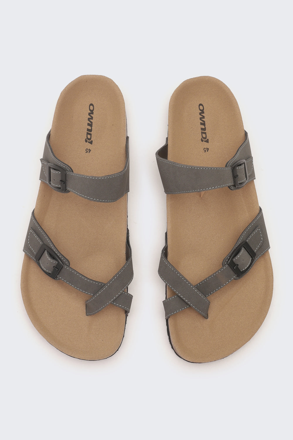 Grey Solid Sandals for Men - Image 4