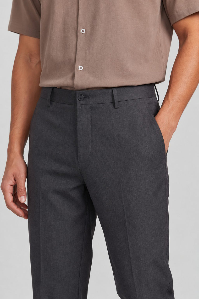Charcoal Slim Fit Formal Trouser With 2 Pocket for Men - Image 7