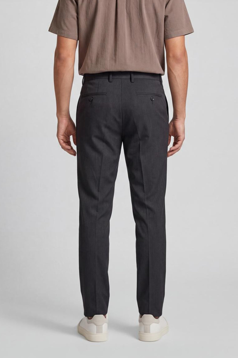 Charcoal Slim Fit Formal Trouser With 2 Pocket for Men - Image 5
