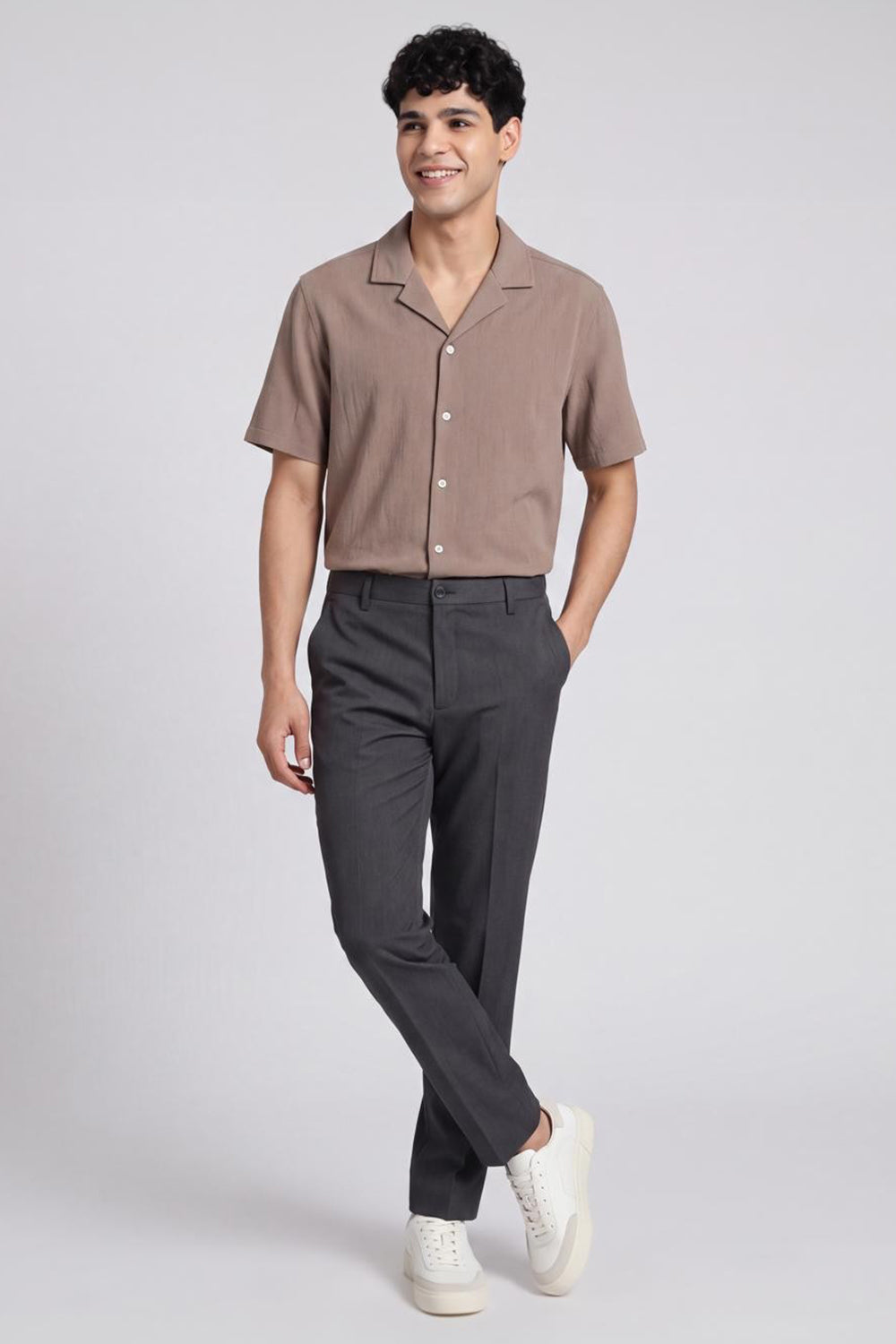 Charcoal Slim Fit Formal Trouser With 2 Pocket for Men - Image 6