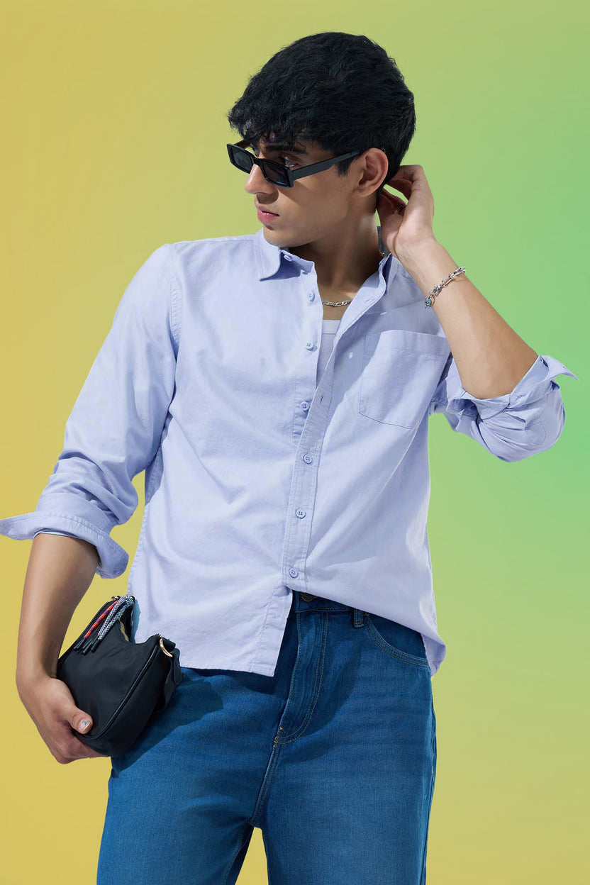 Blue Regular Fit Formal Shirt For Men - Image 1