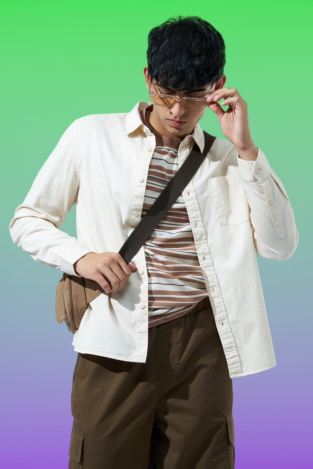 Off White Regular Fit Formal Shirt for Men - Image 1