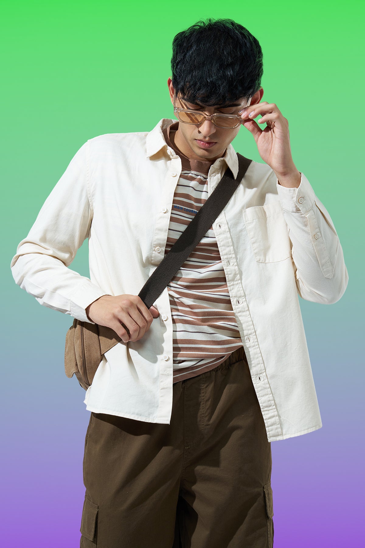 Off White Regular Fit Formal Shirt for Men - Image 1