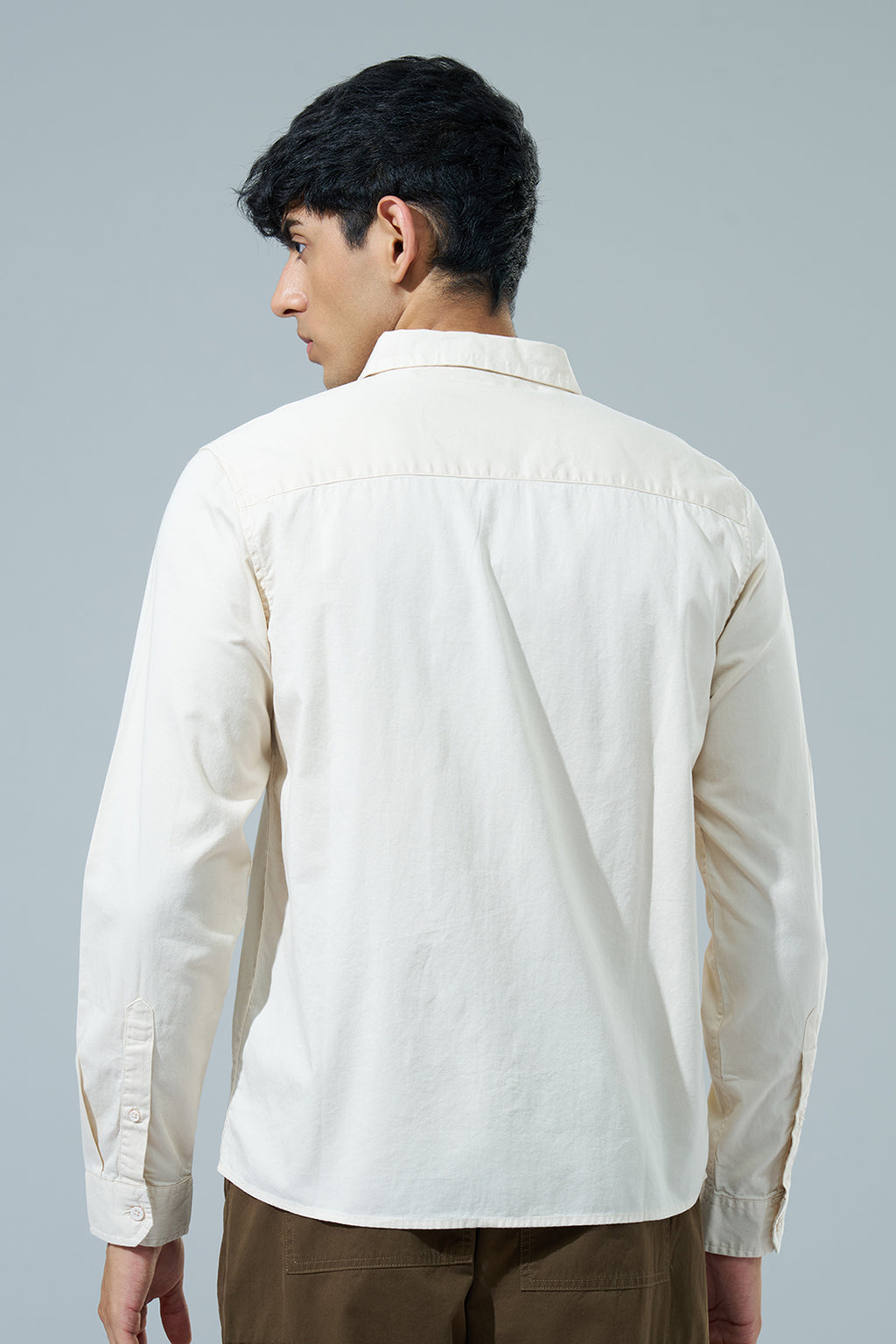 Off White Regular Fit Formal Shirt for Men - Image 5