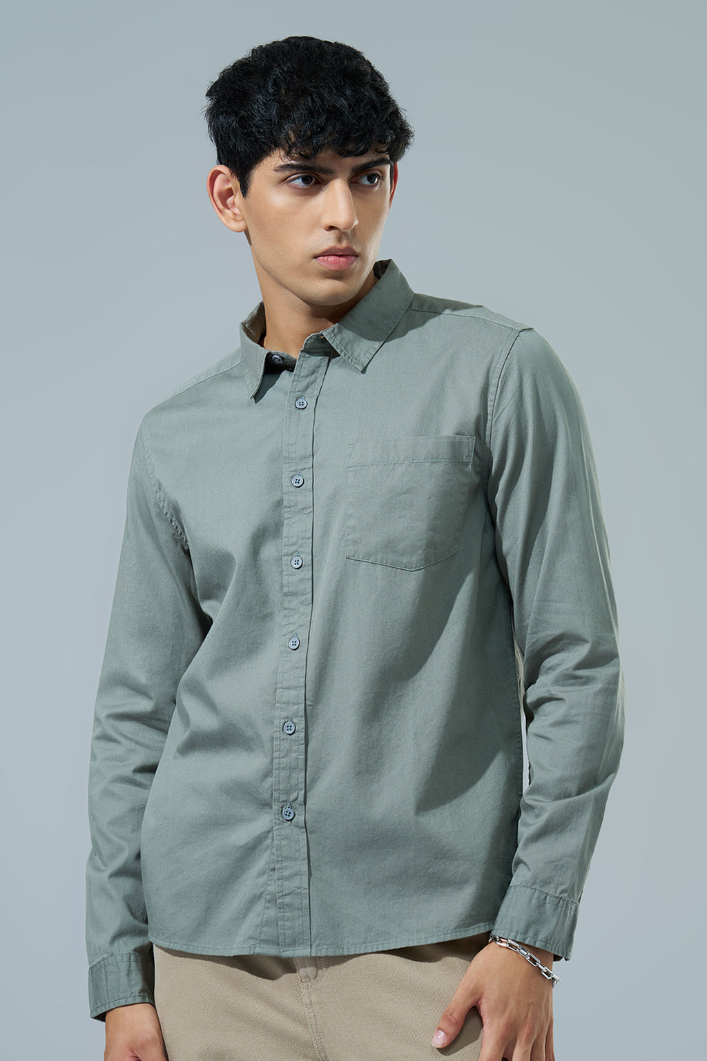 Olive Regular Fit Formal Shirt for Men - Image 2