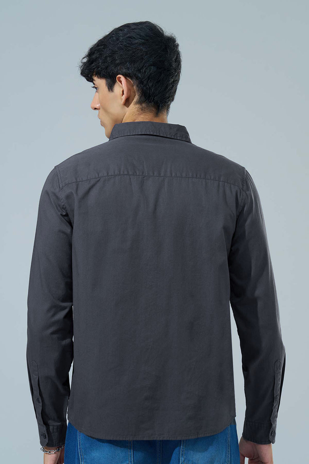 Grey Regular Fit Formal Shirt for Men - Image 5