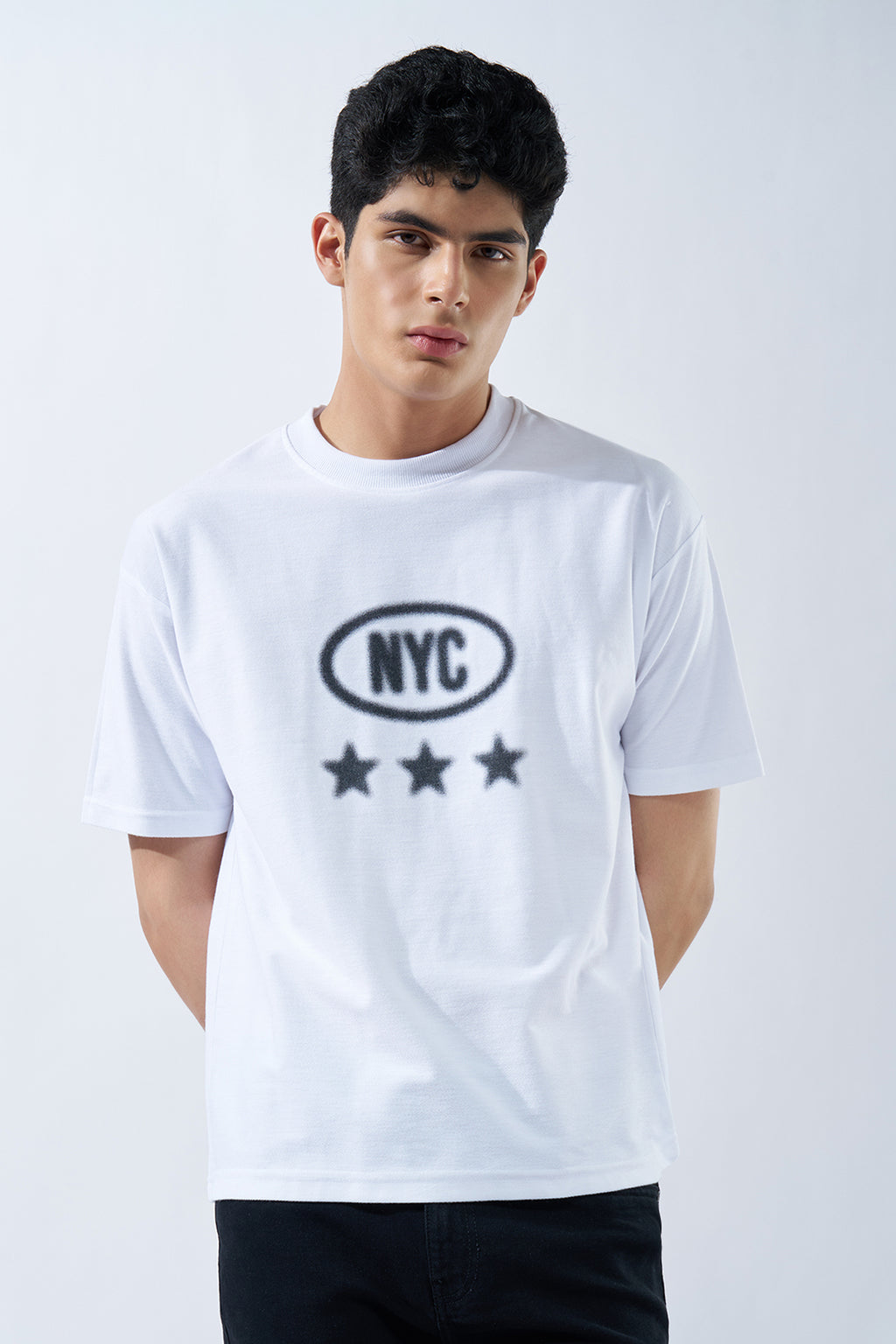 White Typographic T-Shirt for Men - Image 2
