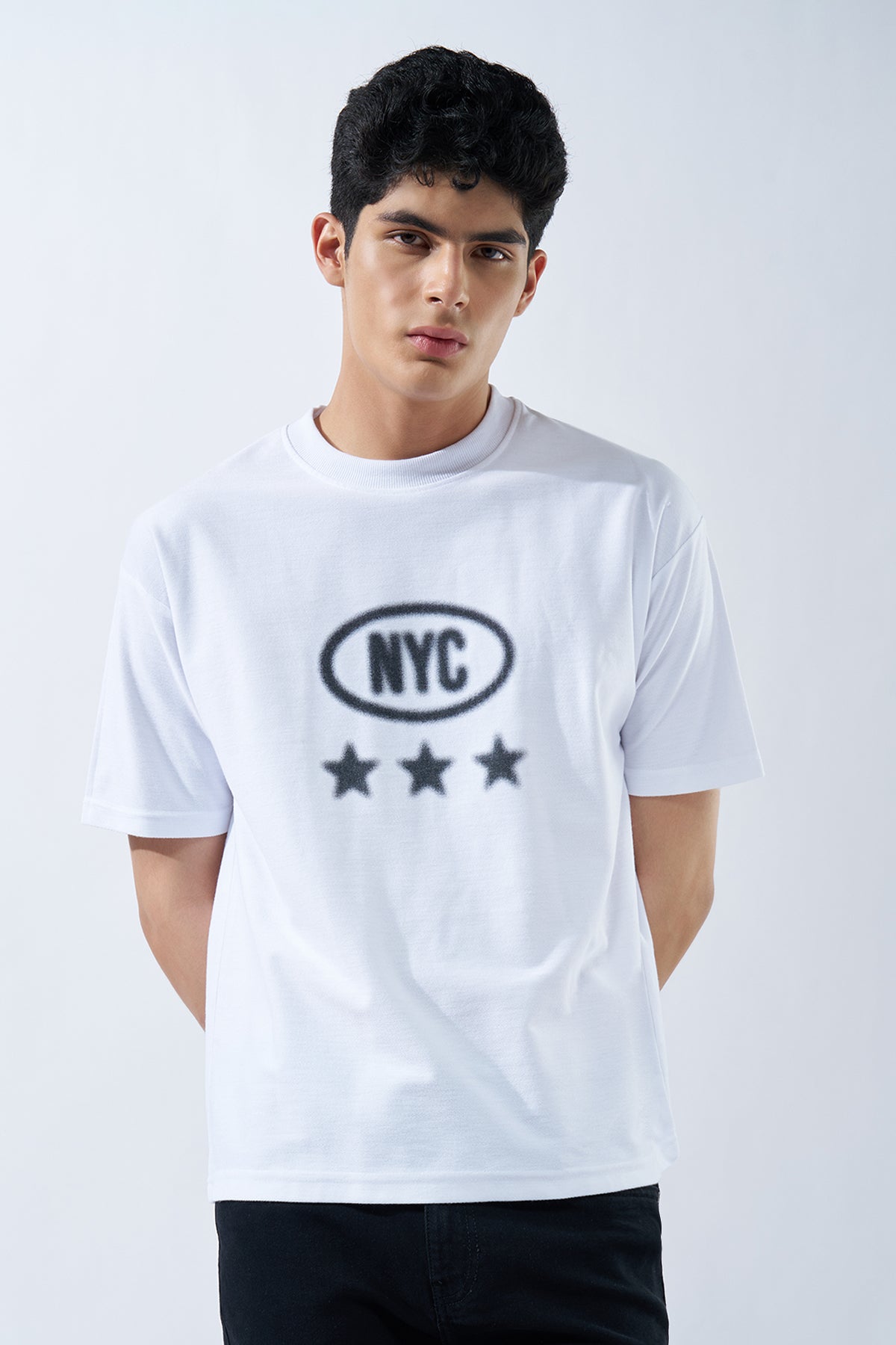 White Typographic T-Shirt for Men - Image 2