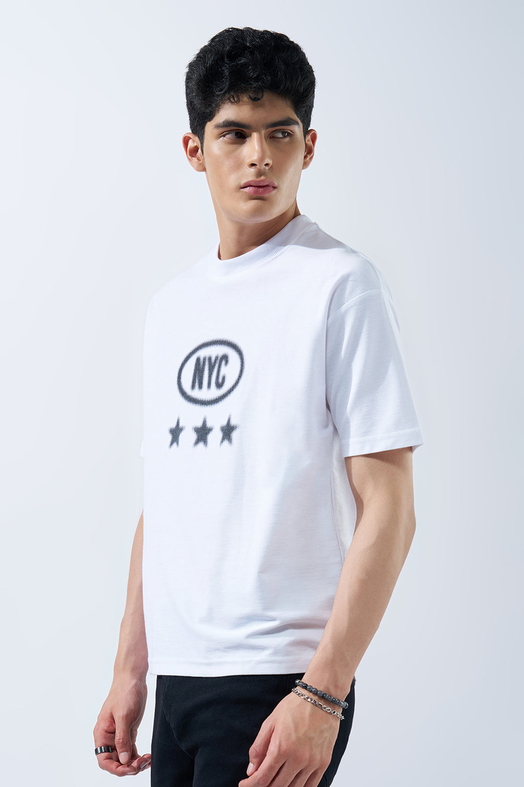 White Typographic T-Shirt for Men - Image 4