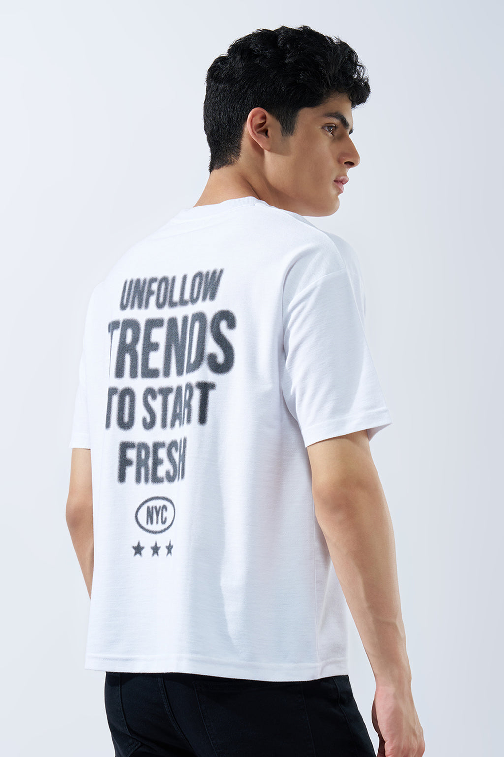 White Typographic T-Shirt for Men - Image 5