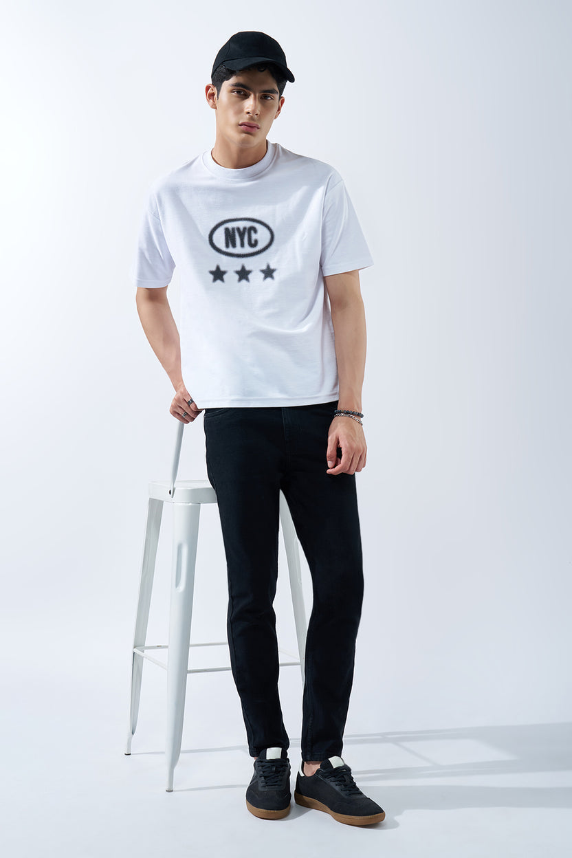 White Typographic T-Shirt for Men - Image 6