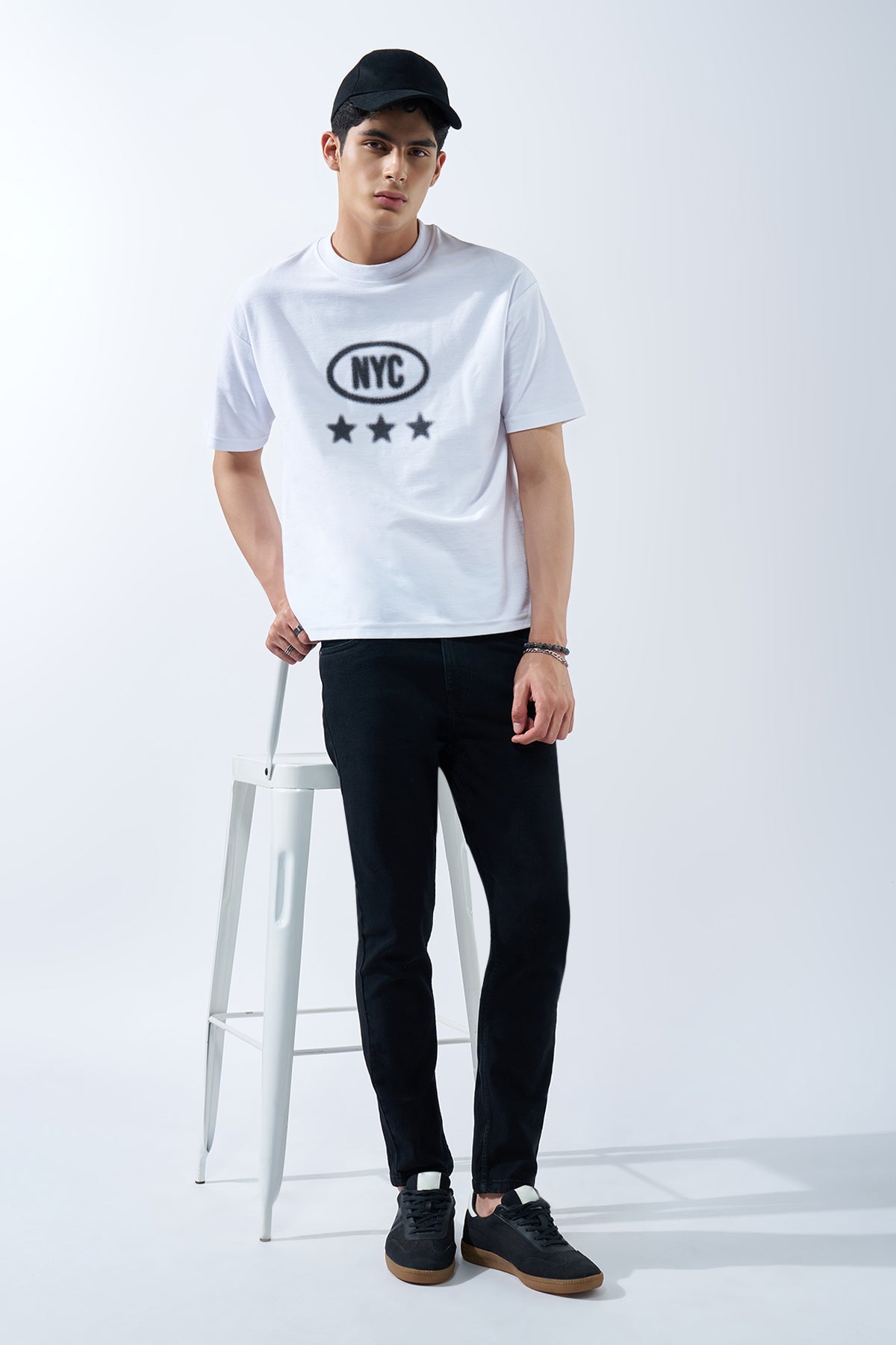 White Typographic T-Shirt for Men - Image 6