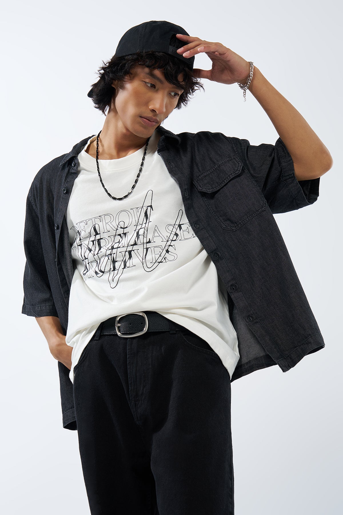 White Printed Regular Fit T-Shirt for Men - Image 1