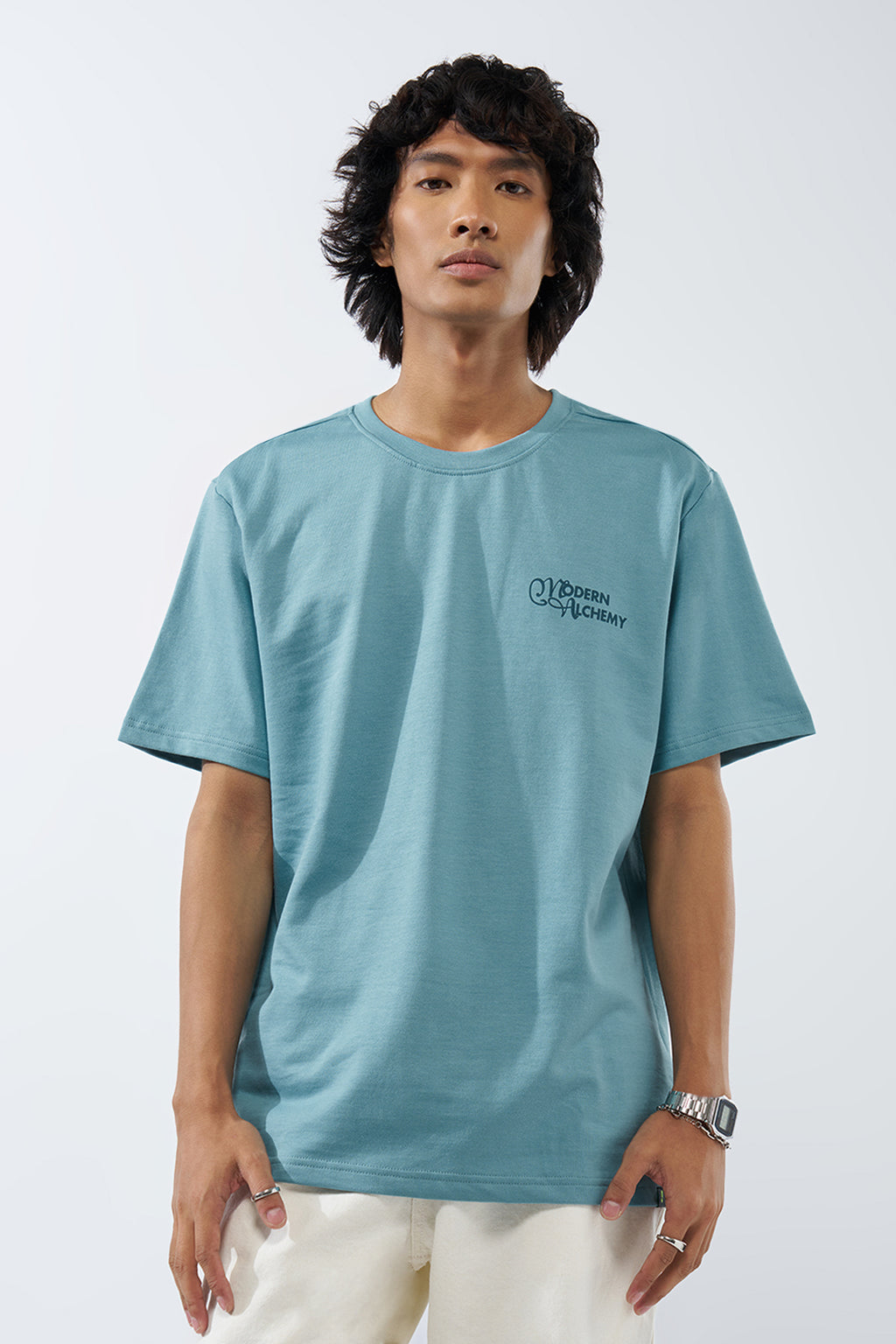 Aqua Graphic Printed Regular Fit T-Shirt for Men - Image 2