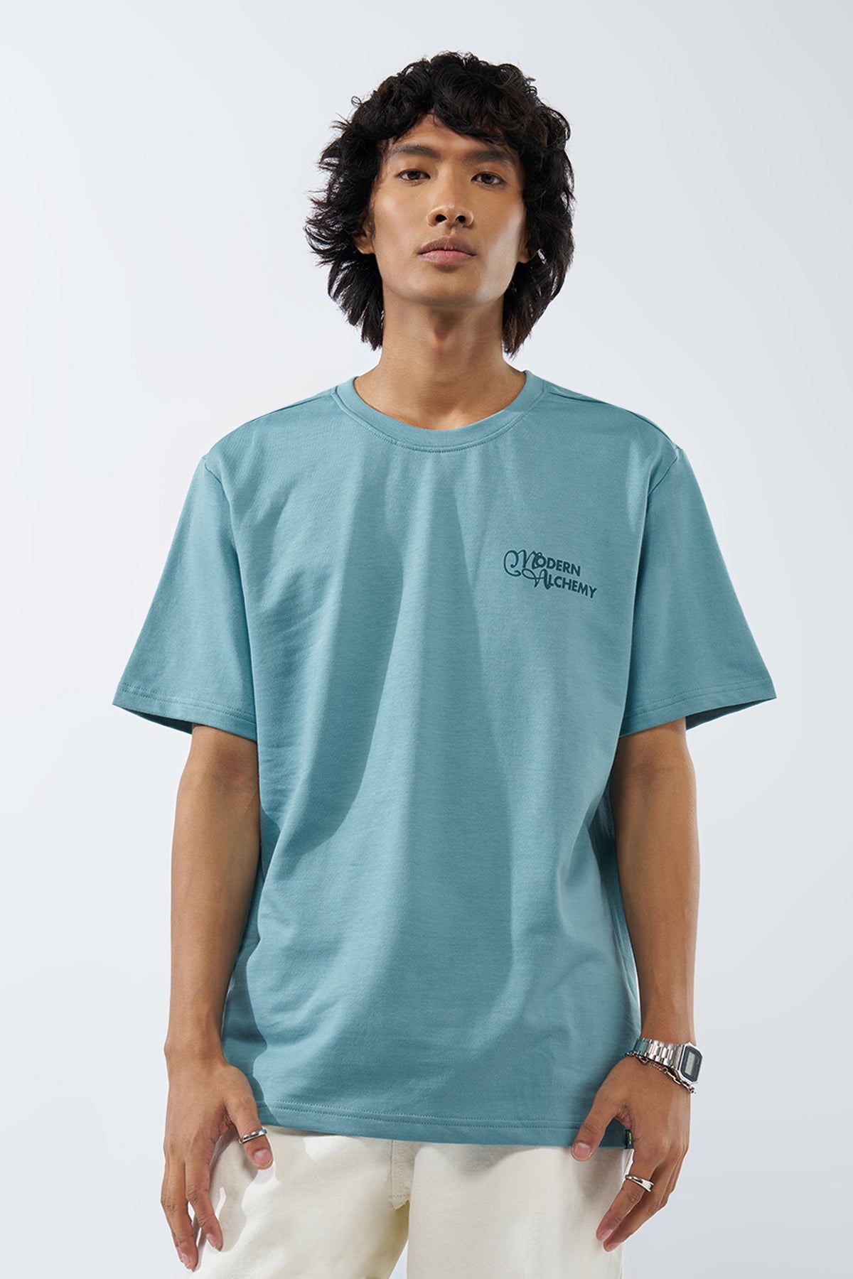Aqua Graphic Printed Regular Fit T-Shirt for Men - Image 2