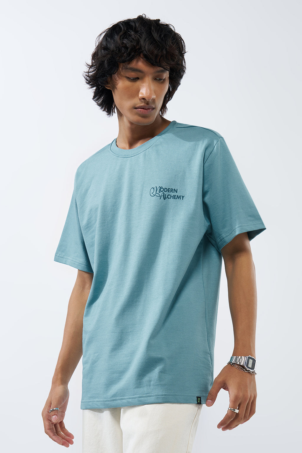 Aqua Graphic Printed Regular Fit T-Shirt for Men - Image 4