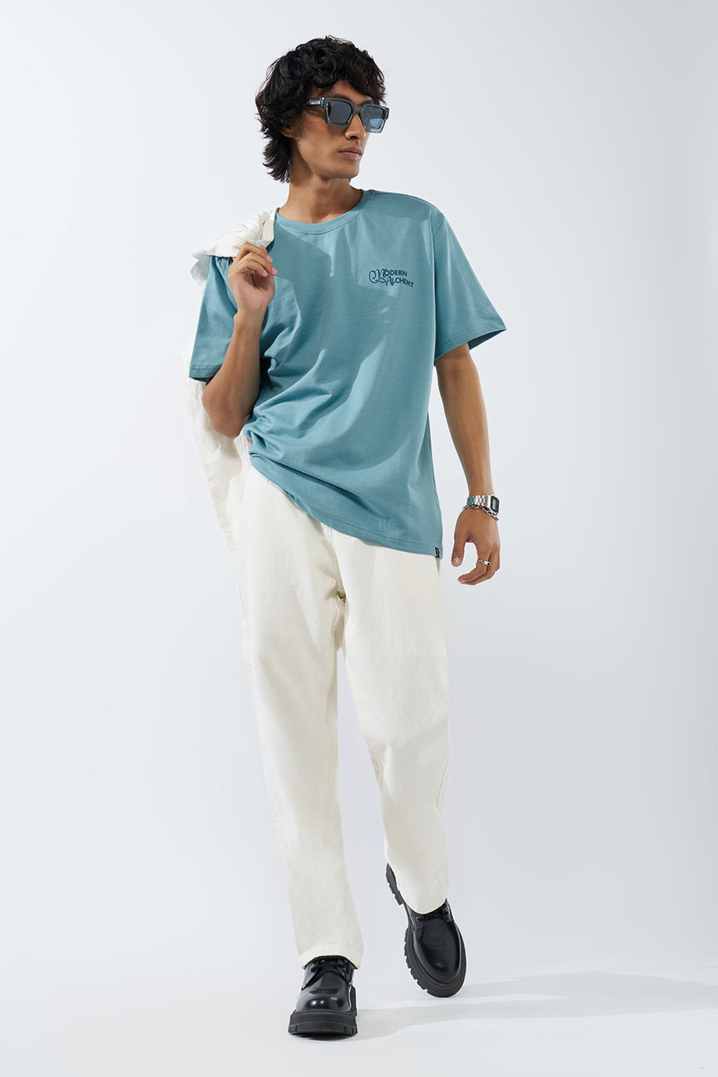 Aqua Graphic Printed Regular Fit T-Shirt for Men - Image 6