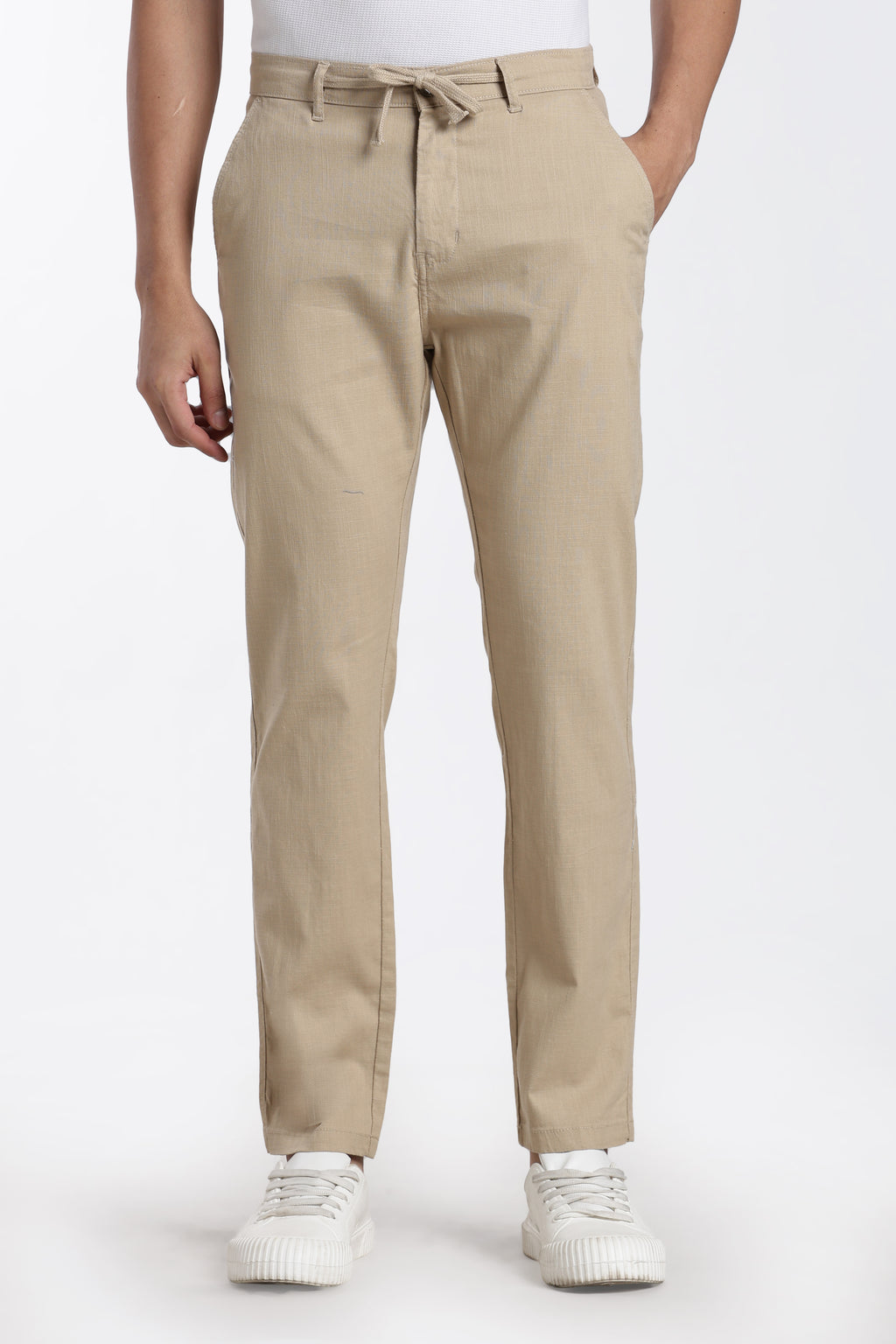 Beige Regular Fit Trouser for Men - Image 2