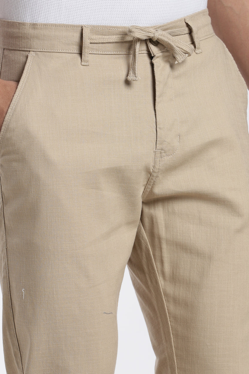 Beige Regular Fit Trouser For Men - Image 3