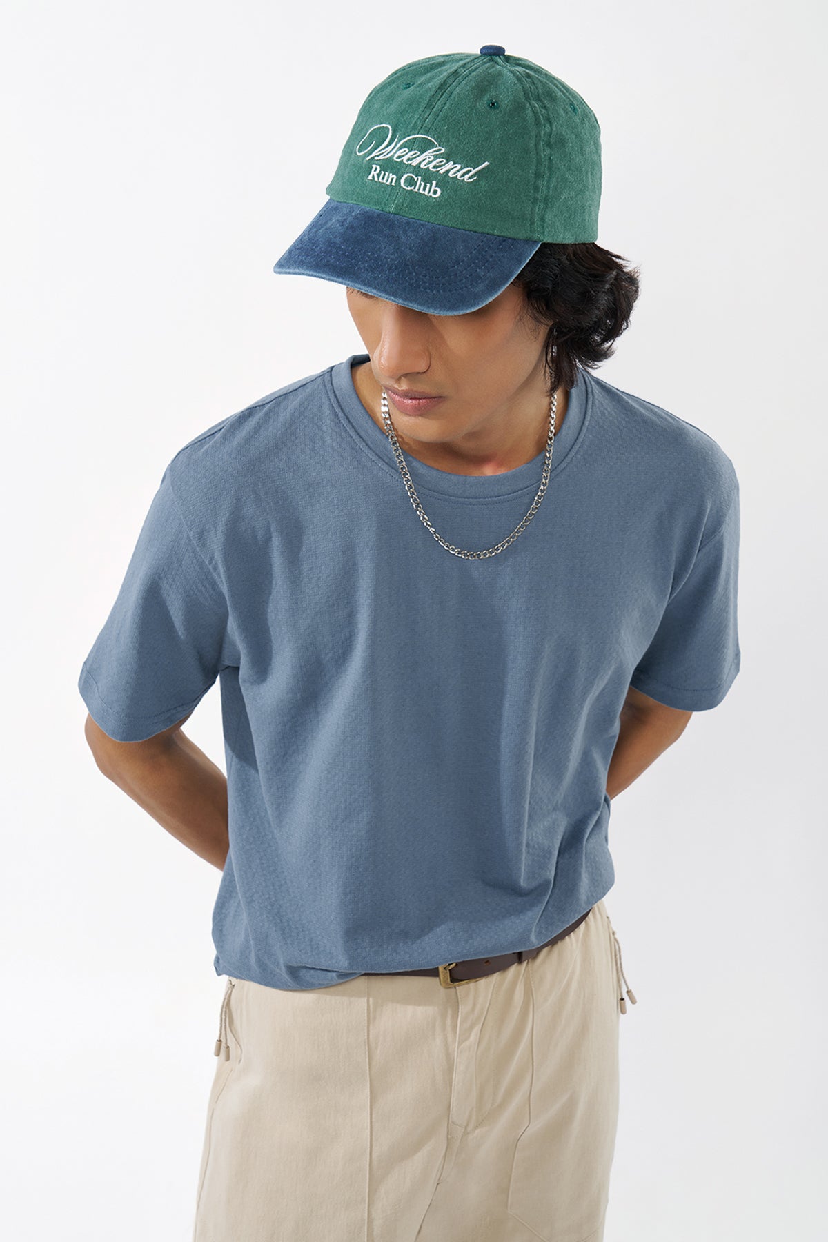 Blue Solid Regular Fit T-Shirt for Men - Image 1