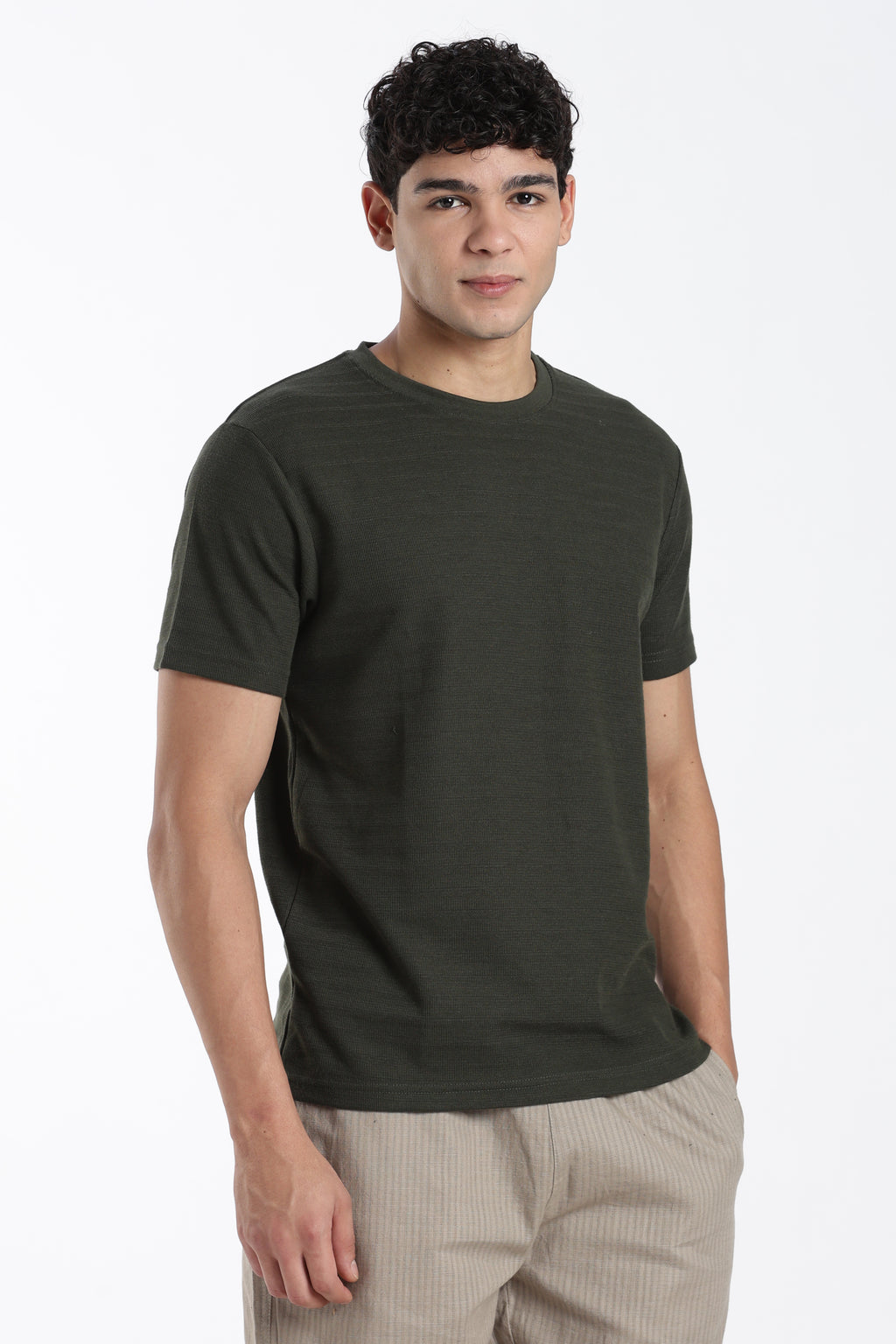 Olive Regular Fit T-Shirt for Men - Image 4