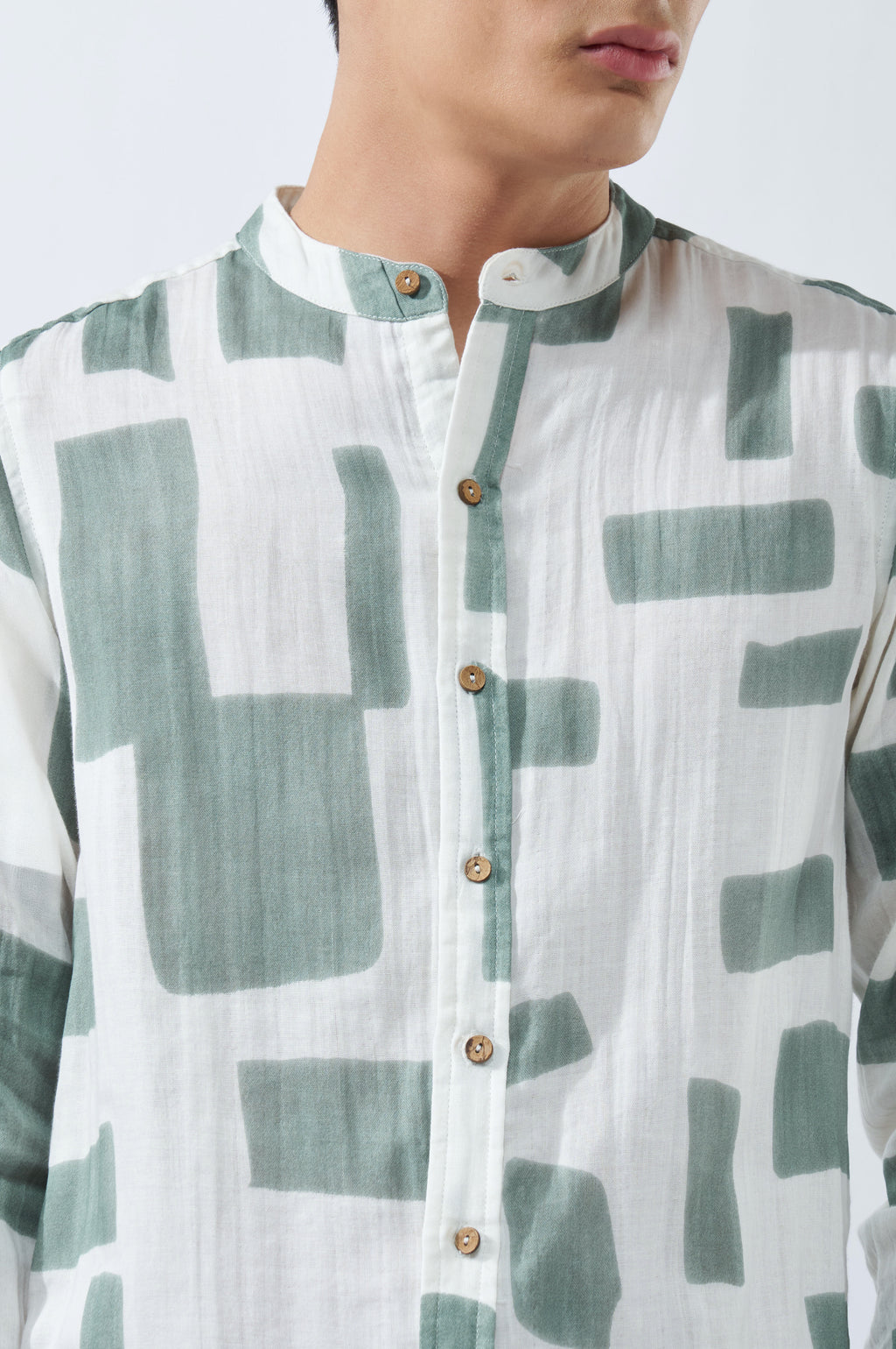 White Printed Shirt for Men - Image 3