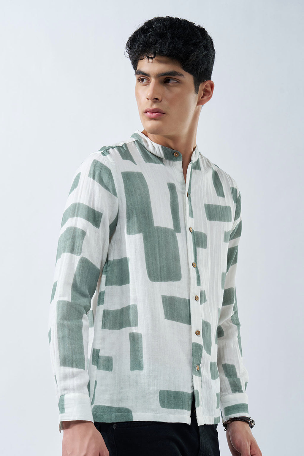 White Printed Shirt for Men - Image 4