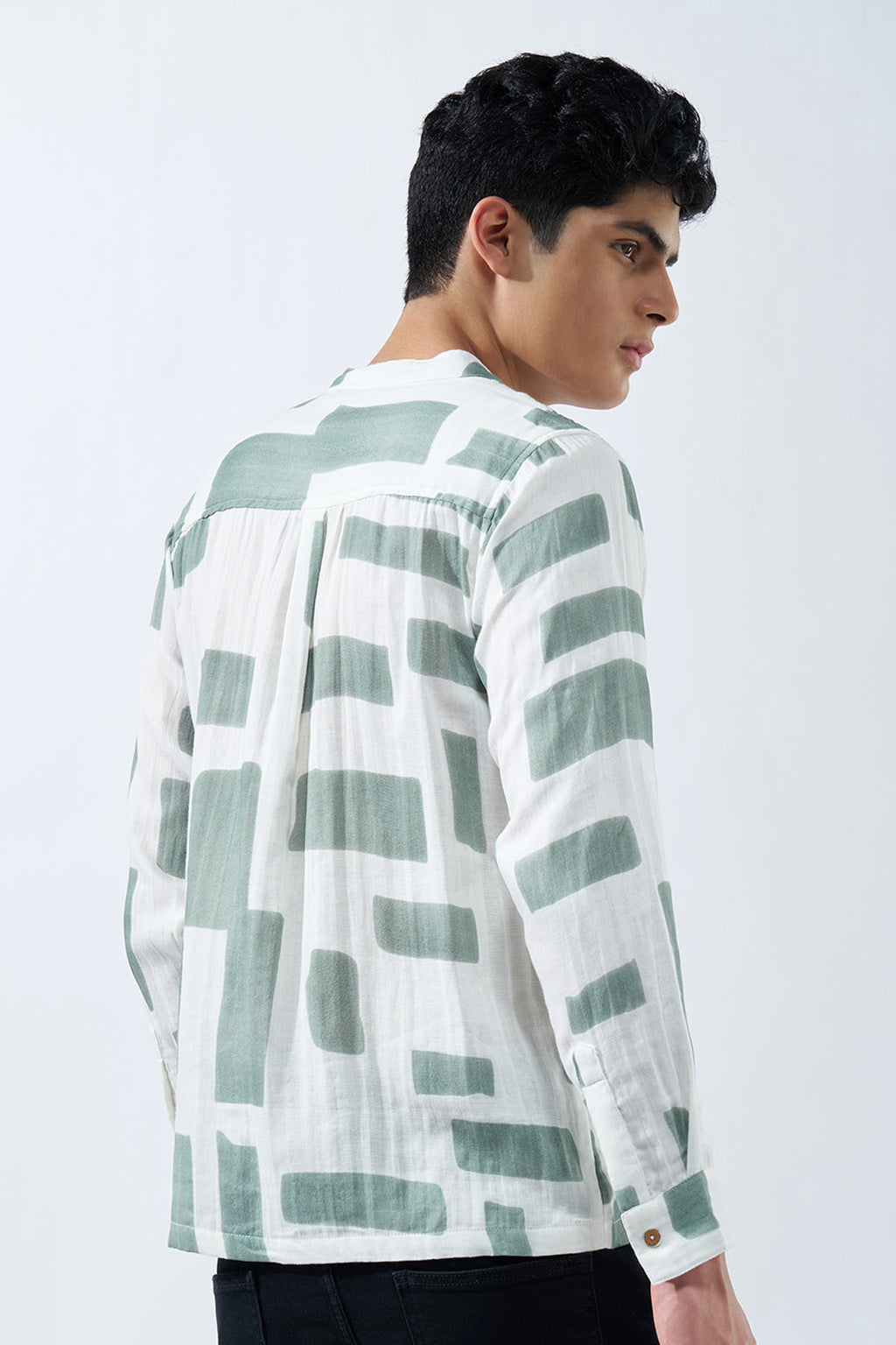 White Printed Shirt for Men - Image 5