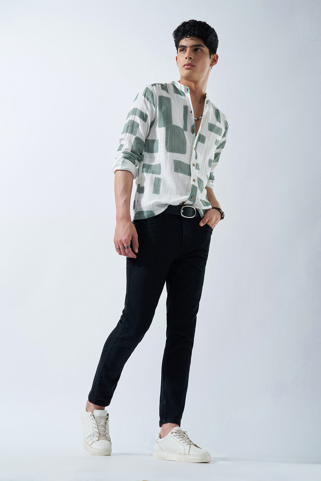 White Printed Shirt for Men - Image 6