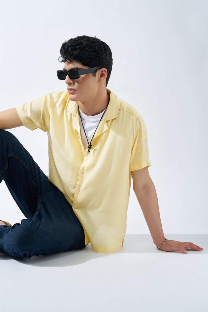 Yellow Solid Shirt for Men - Image 1