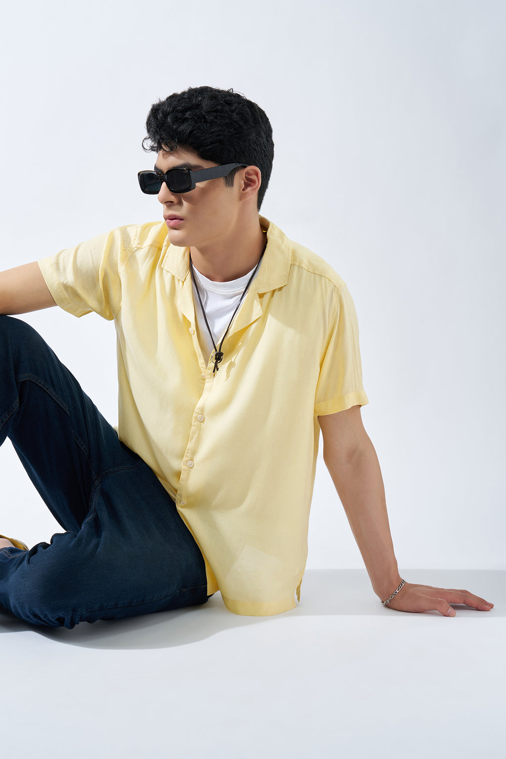 Yellow Solid Shirt for Men - Image 1