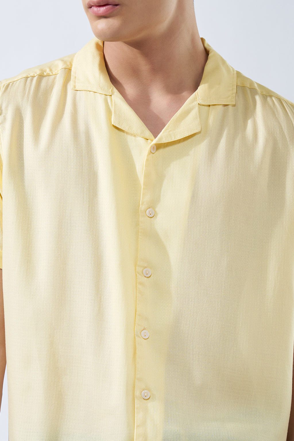 Yellow Solid Shirt for Men - Image 3