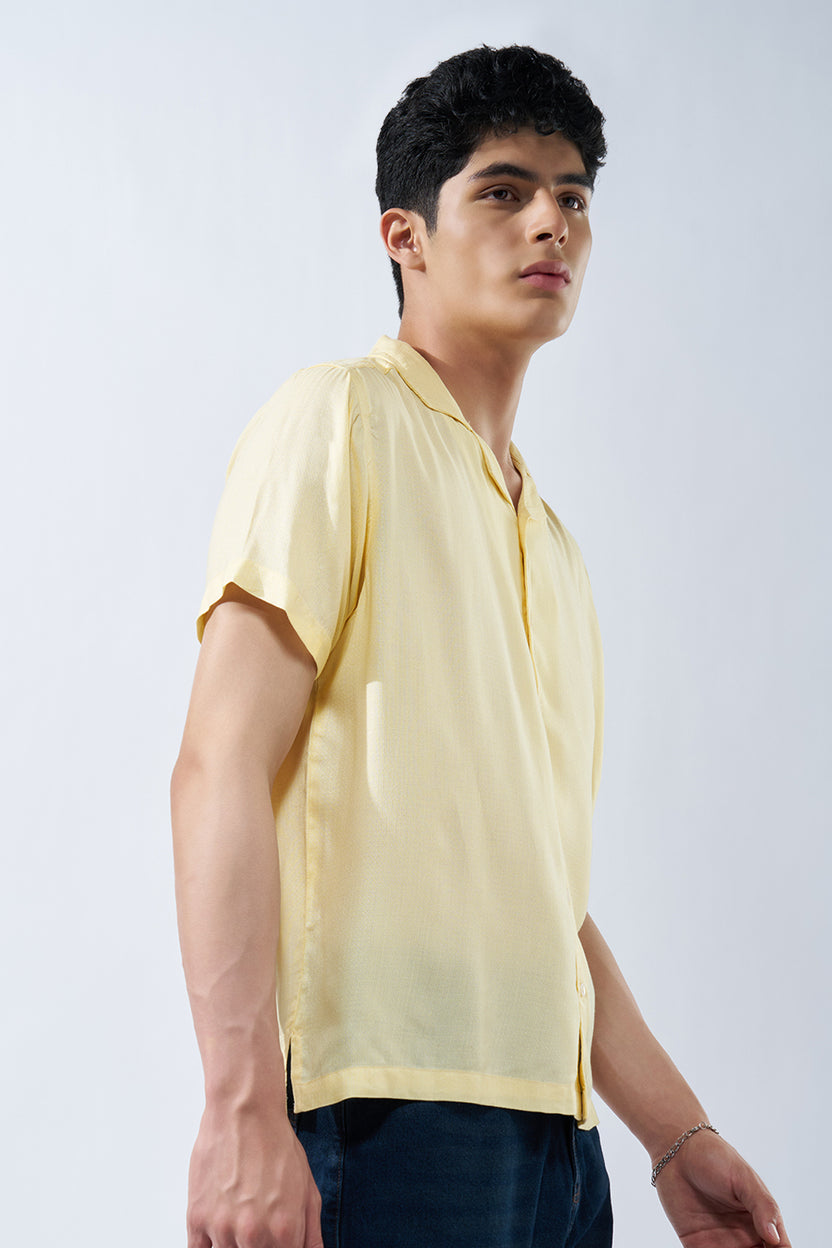 Yellow Solid Shirt for Men - Image 4
