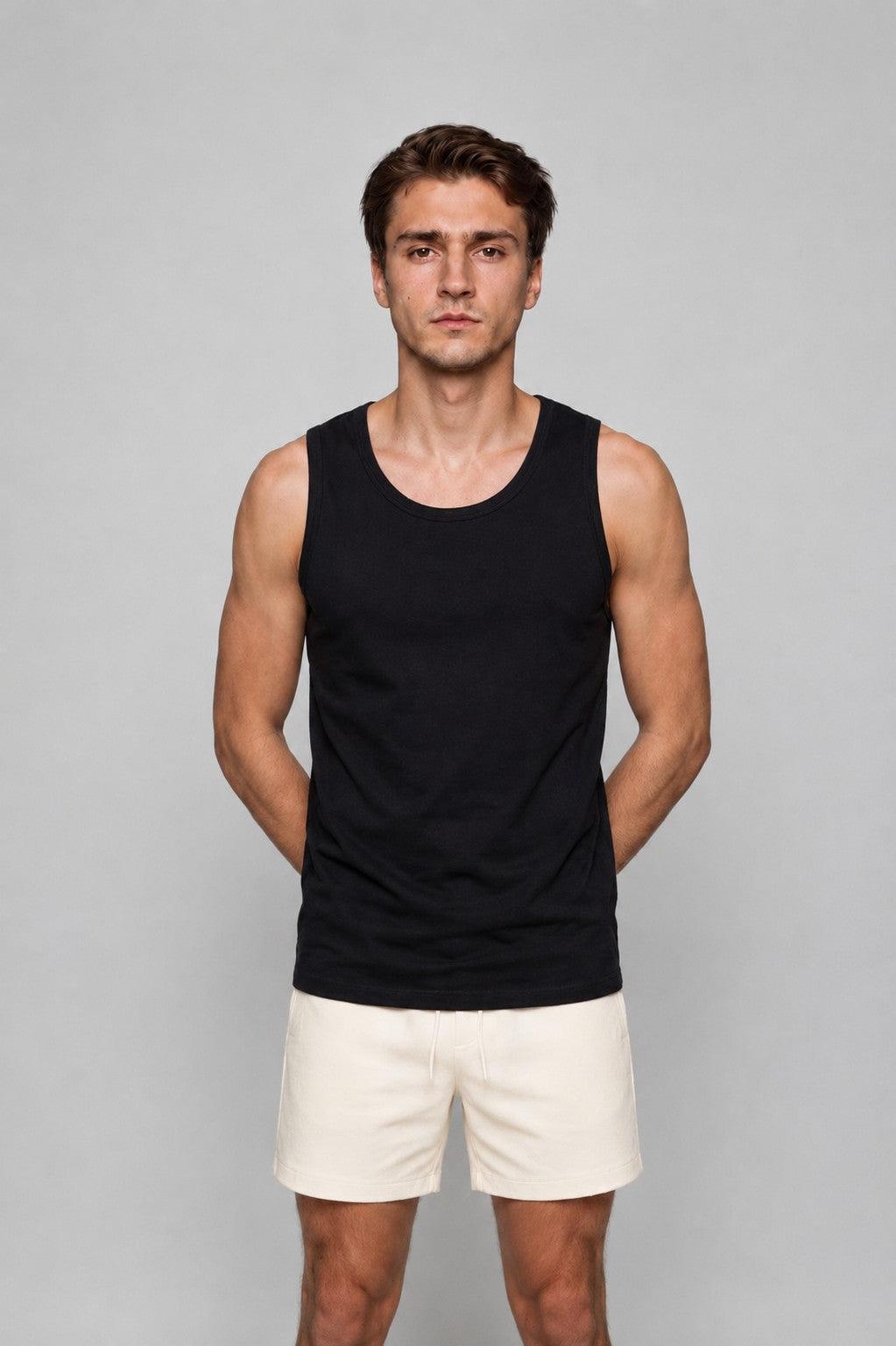 Black Solid Pack of 2 Vest for Men - Image 3