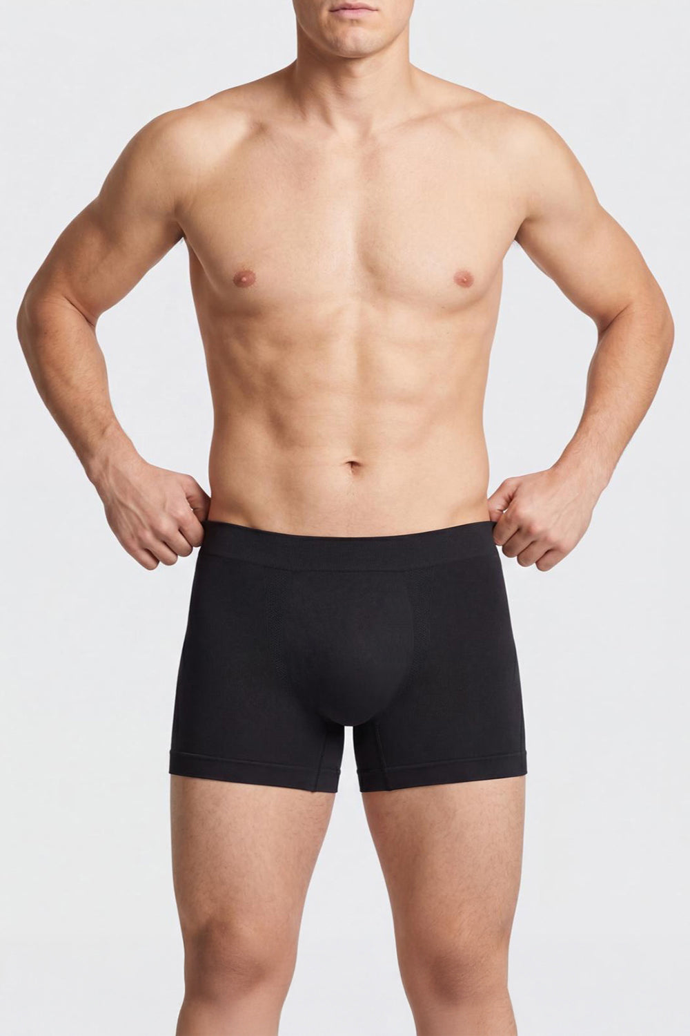 Black Solid Regular Fit Trunks for Men - Image 3