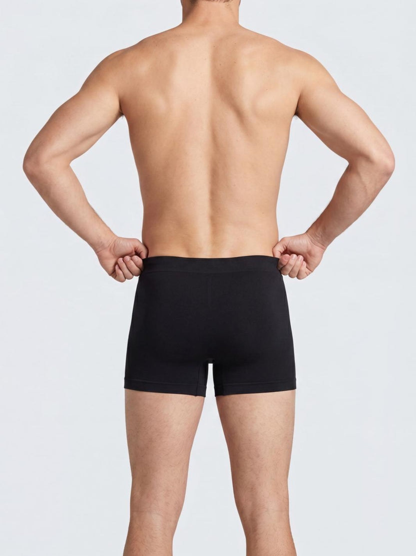 Black Solid Regular Fit Trunks for Men - Image 4