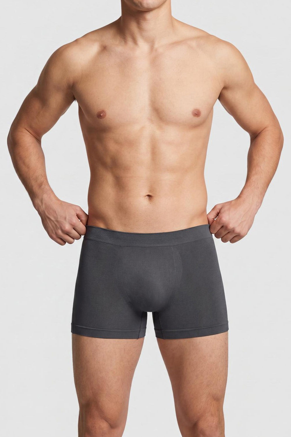 Grey Solid Regular Fit Trunks for Men - Image 6