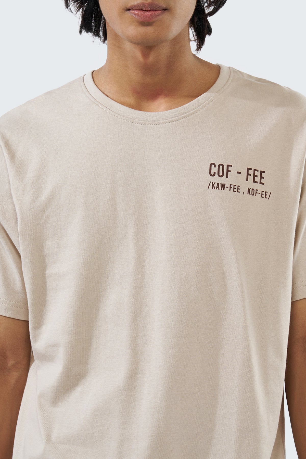 Beige Printed Regular Fit T-Shirt for Men - Image 3