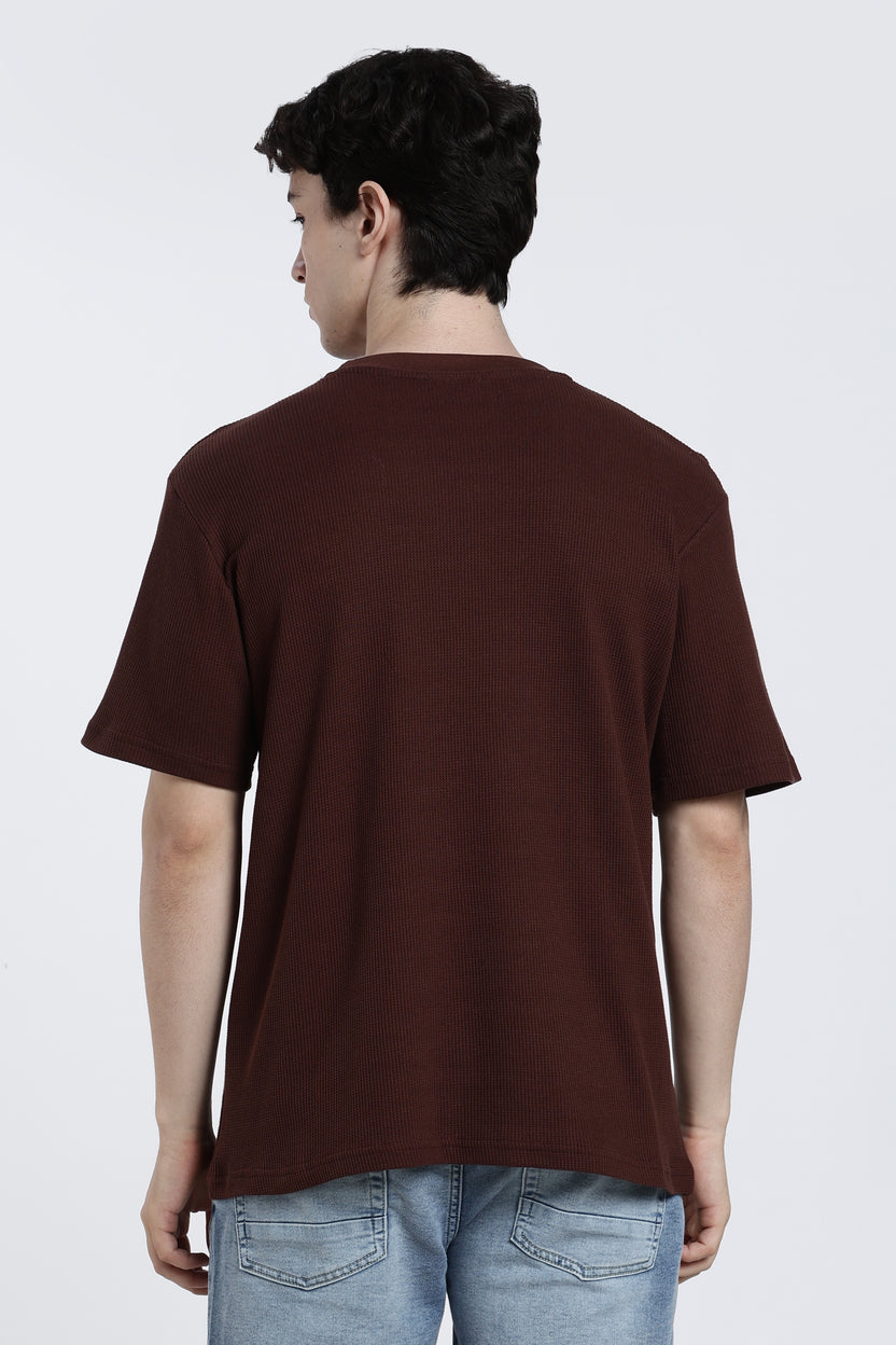 Brown Graphic Regular Fit T-Shirt For Men - Image 5