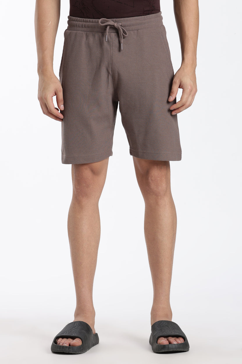 Grey Solid Regular Fit Shorts for Men - Image 2