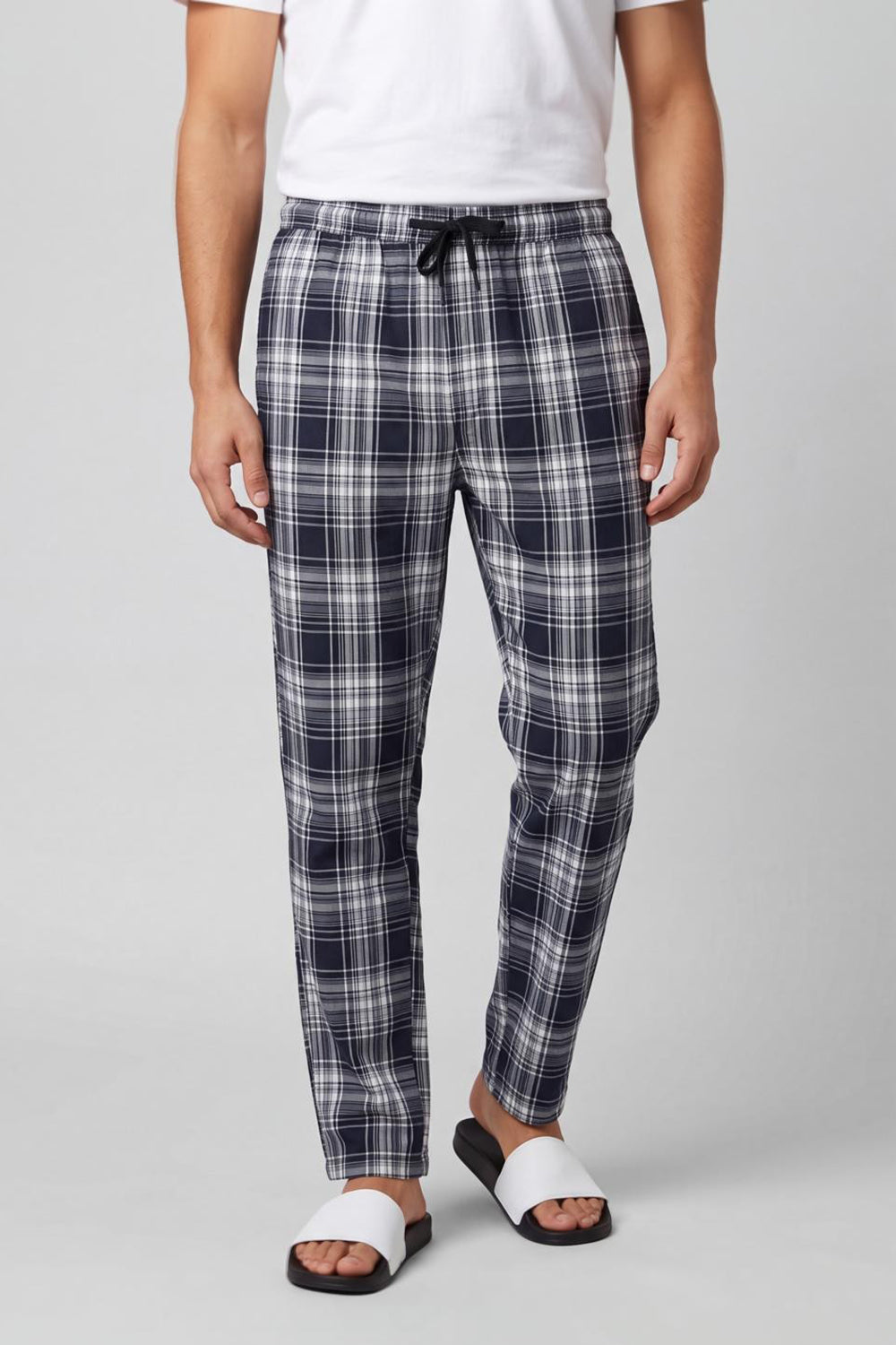 Grey Checked Regular Fit Pyjama for Men - Image 2