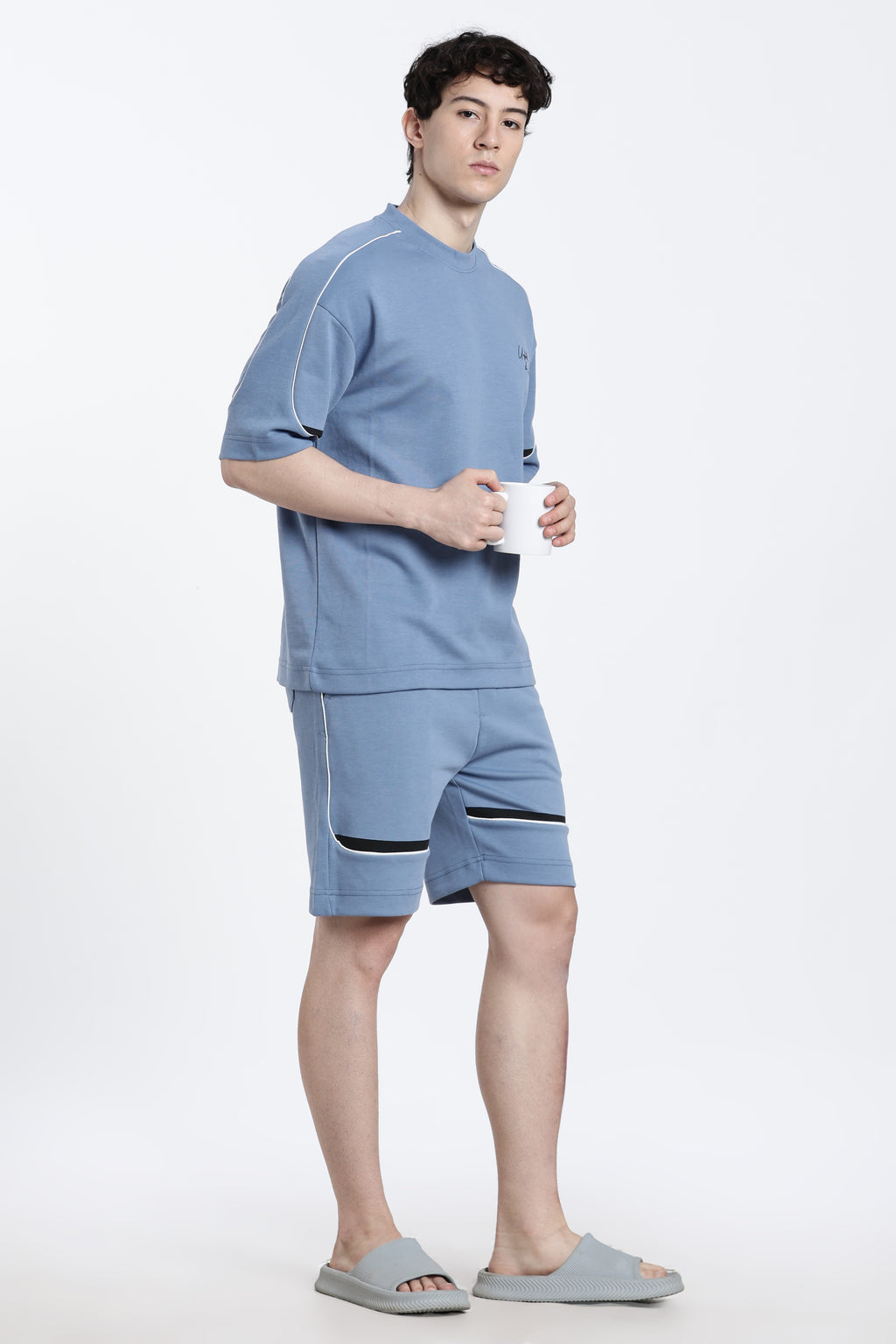 Denim Blue Printed Regular Fit T-Shirt for Men - Image 6