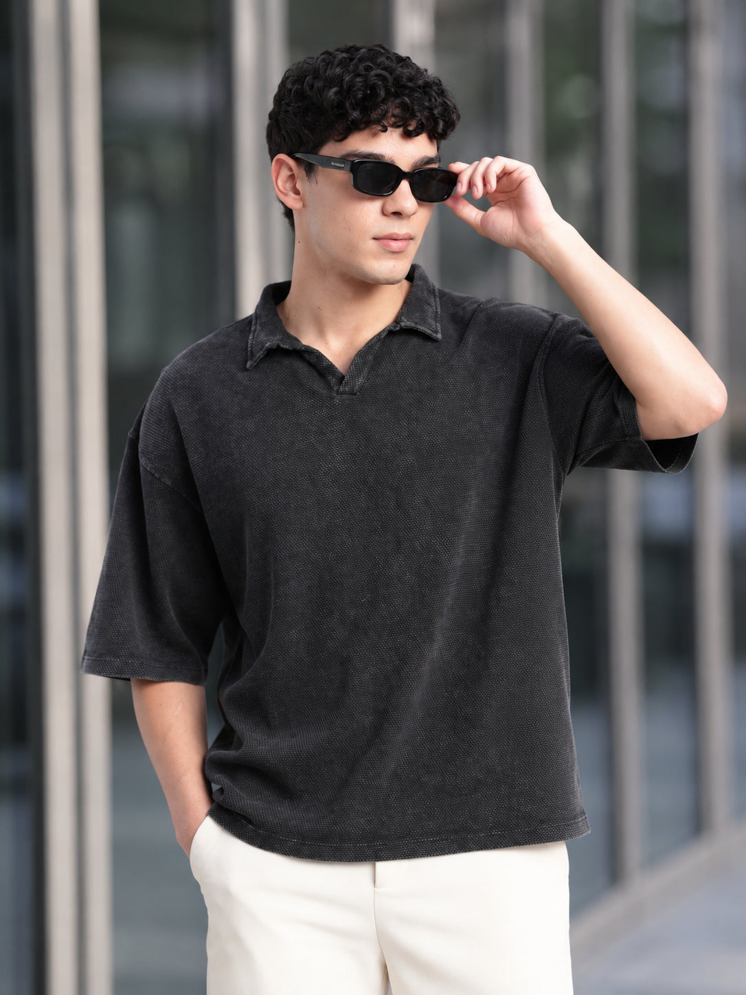Charcoal Regular Fit Polo T-Shirt for Men - Image 1