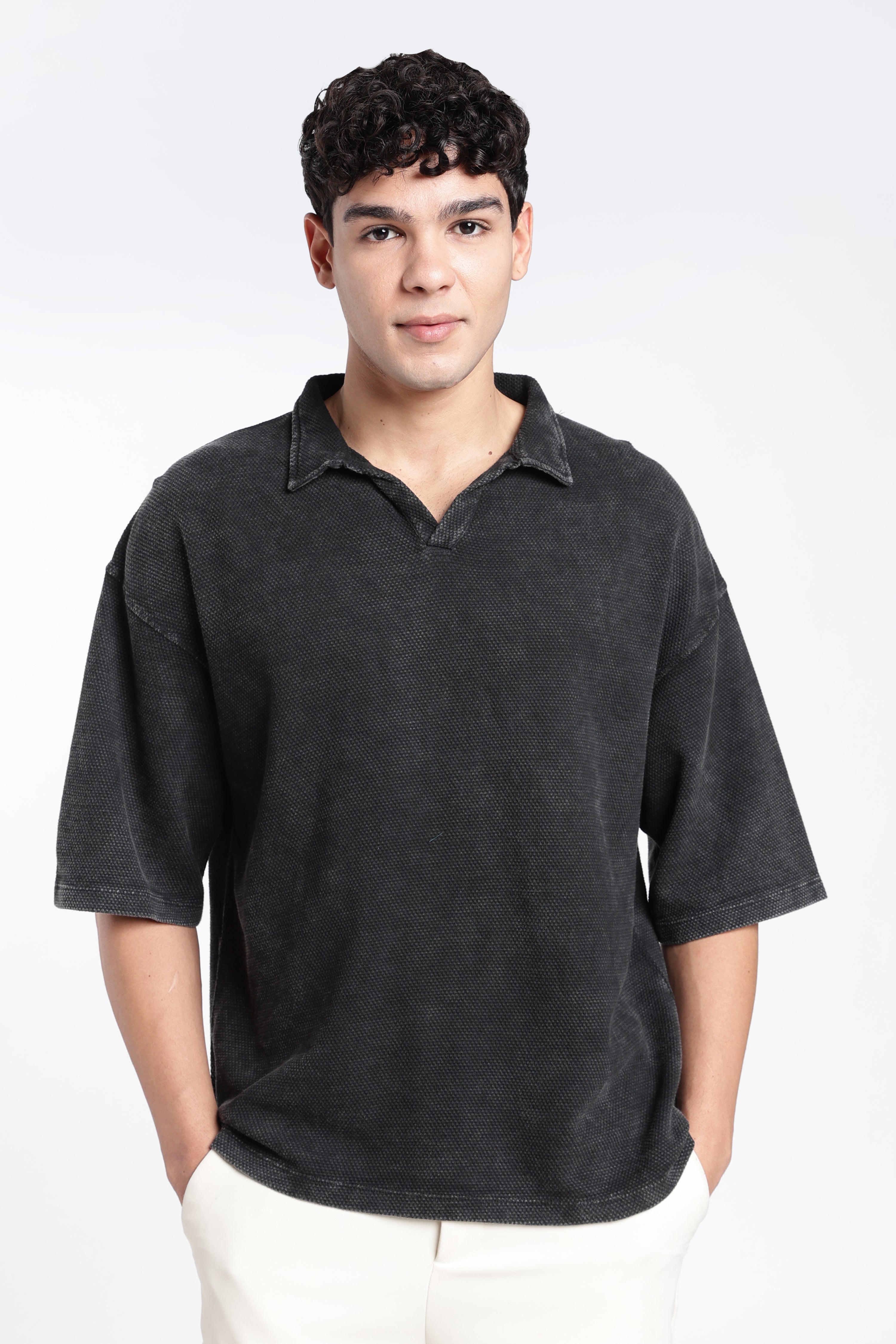 Charcoal Regular Fit Polo T-Shirt for Men - Image 2