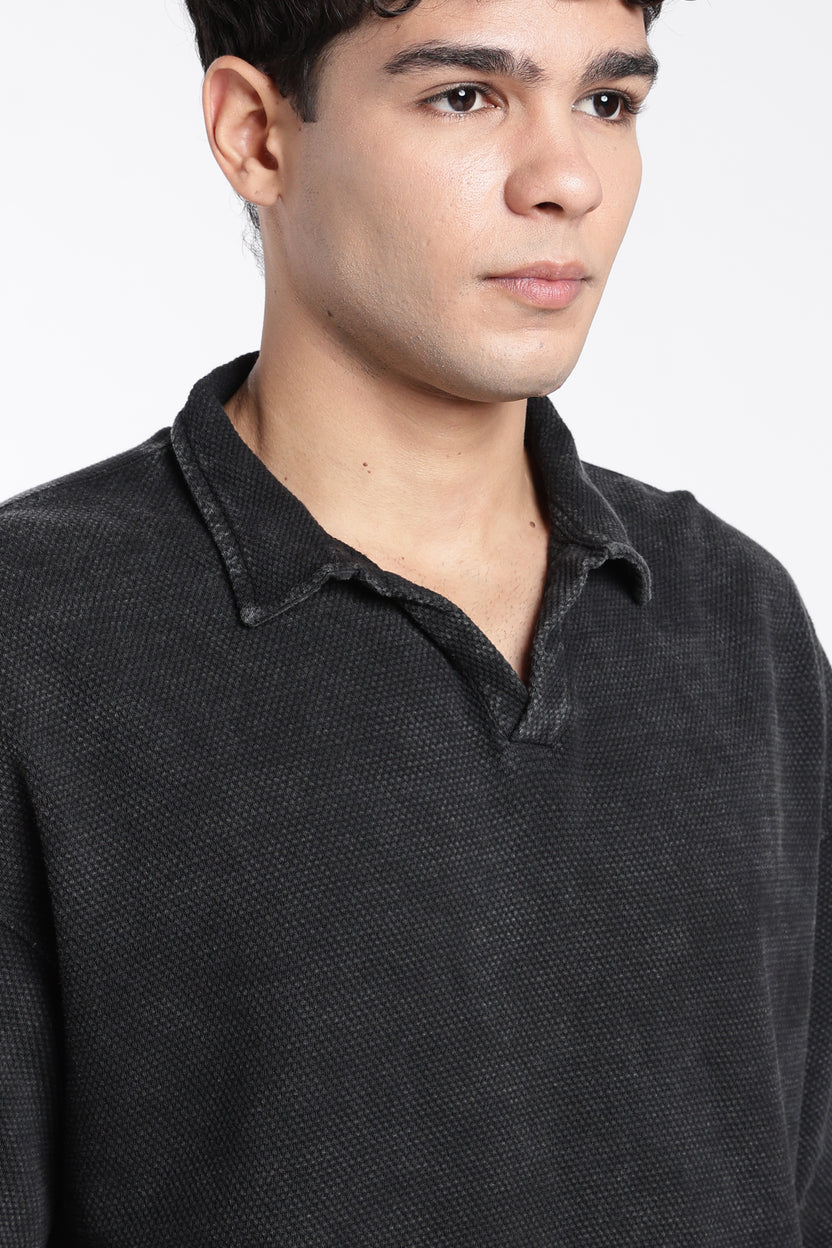 Charcoal Regular Fit Polo T-Shirt For Men - Image 3